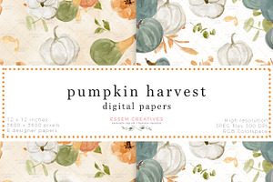 Pumpkin Thanksgiving Digital Papers