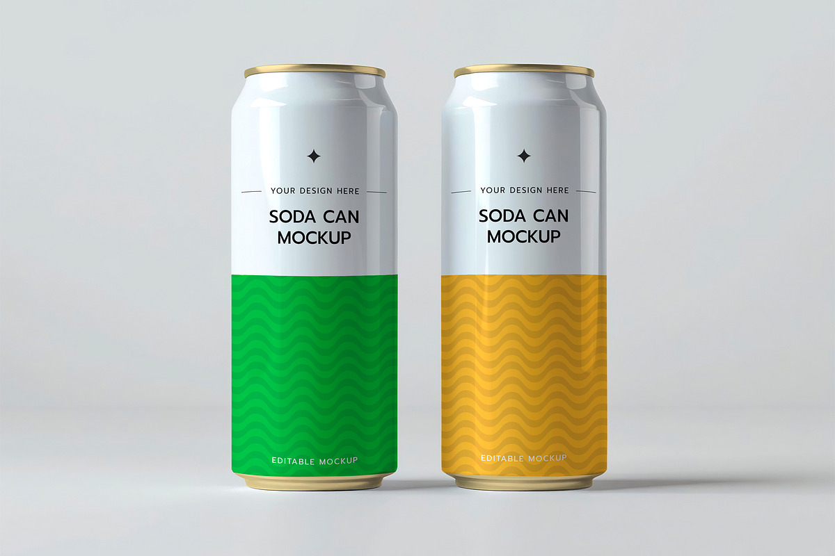 Realistic Soda Can Mockup, an Advertising Mockup by Templeste (Photo 1 of 2)