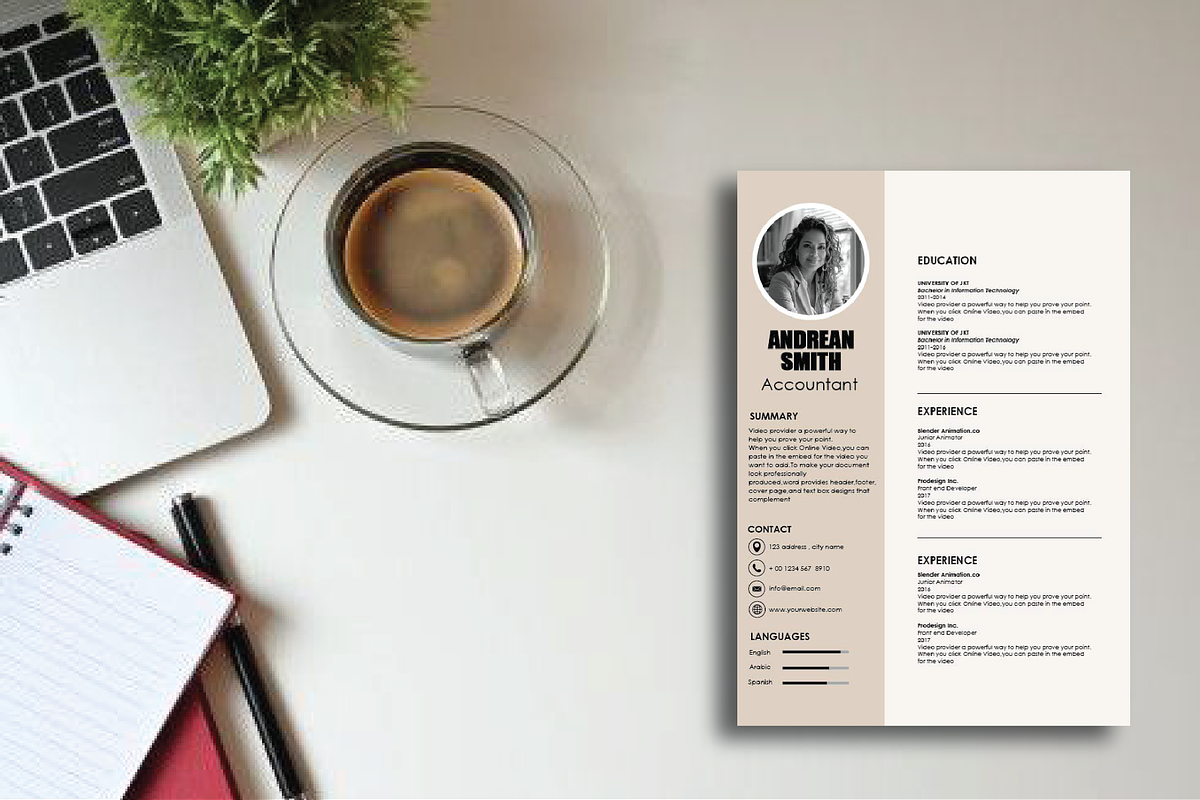 MODERN RESUME TEMPLATE (R4), a Resume Template by dulchaer29 (Photo 1 of 4)