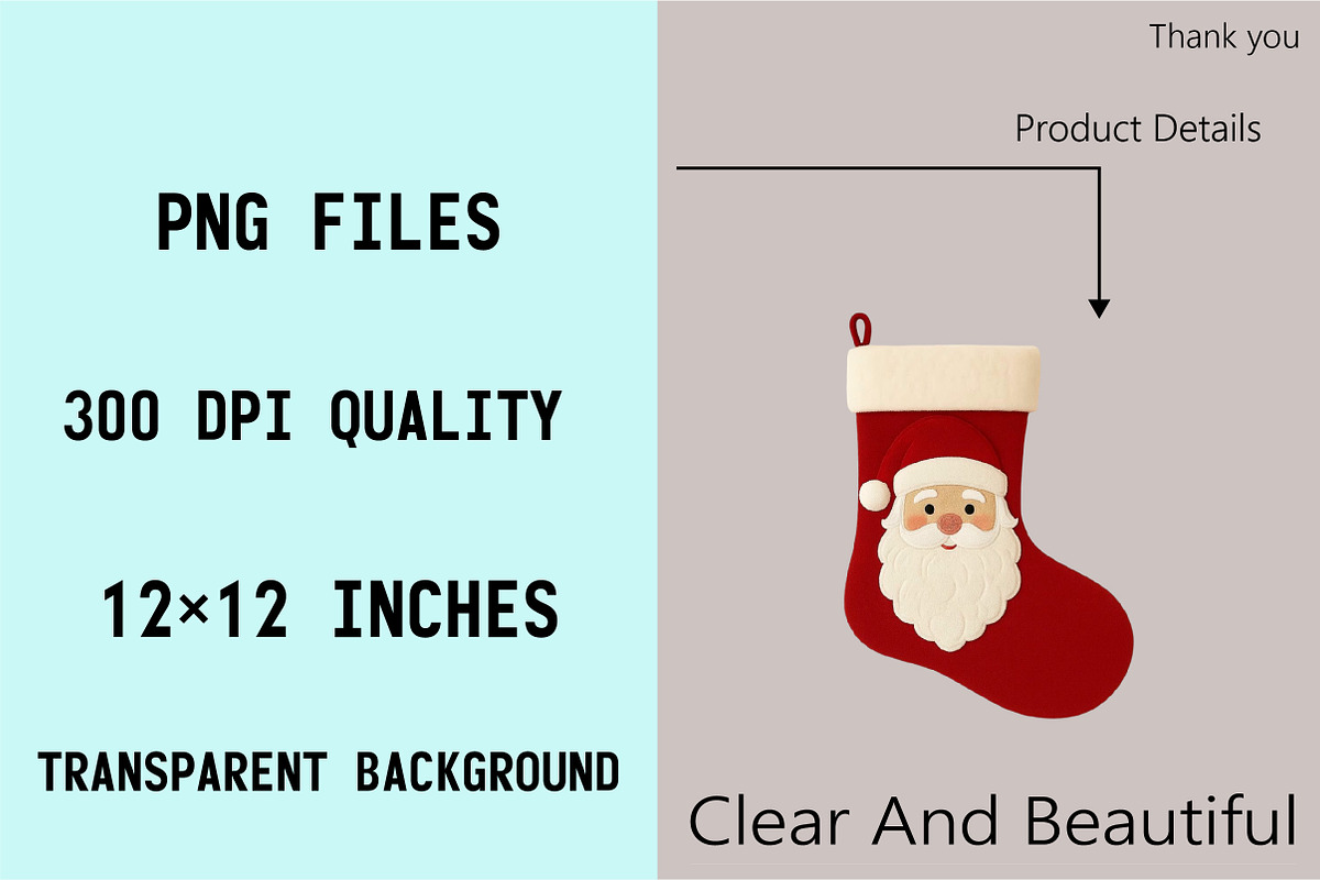 Watercolor Christmas Stocking Clipar, an Illustration by SVGArt (Photo 3 of 8)
