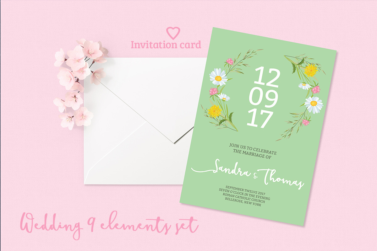 Summer Wedding Invitation Set, an Invitation Template by land art (Photo 1 of 9)