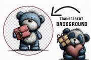 Valentine Panda Heart Box Clipart, an Illustration by Libby Wishes (Thumbnail 4 of 6)