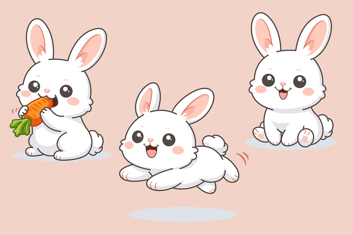 Cute Bunny Kawaii Cartoon Character, an Animal Illustration by Artpon Illustration (Photo 1 of 3)