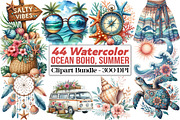 OCEAN Boho, Summer Clipart, an Illustration by DreamCafeArt (Thumbnail 1 of 5)