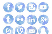 Watercolor Social Media Icons Set, a Templates & Theme by Curly Hair Designs (Thumbnail 3 of 5)
