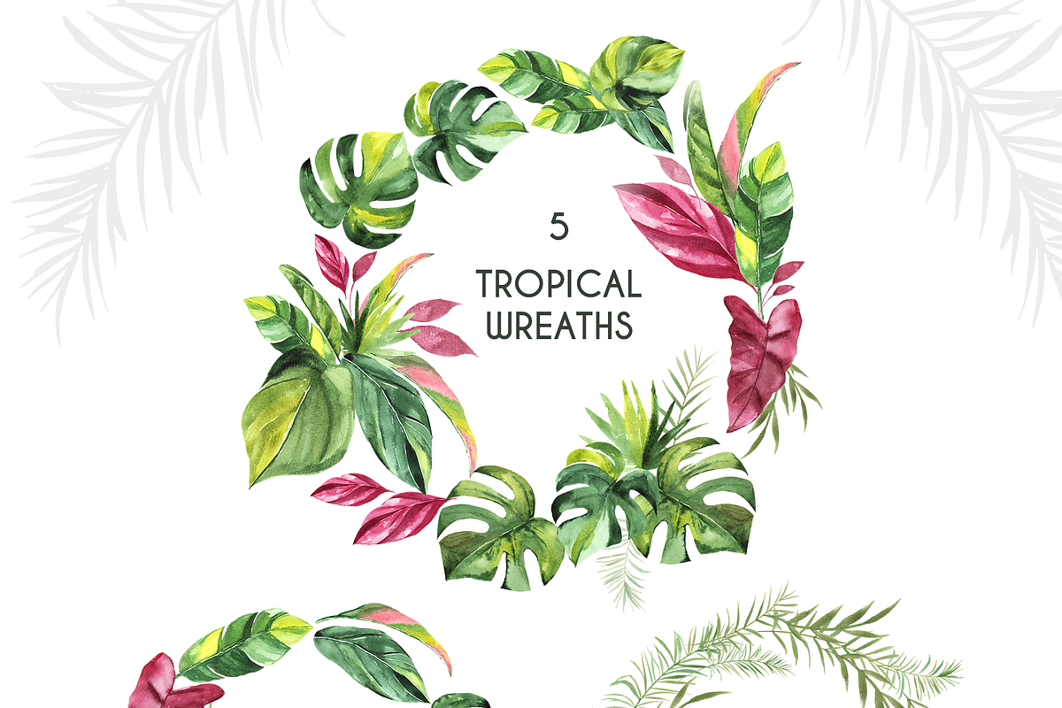Tropical Foliage Watercolor set, a Decorative Illustration by Liliia Polos Illustration (Photo 7 of 14)