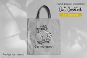 Funny Cocktail Cats Clipart Set, an Animal Illustration by DreamoraArt (Thumbnail 5 of 7)