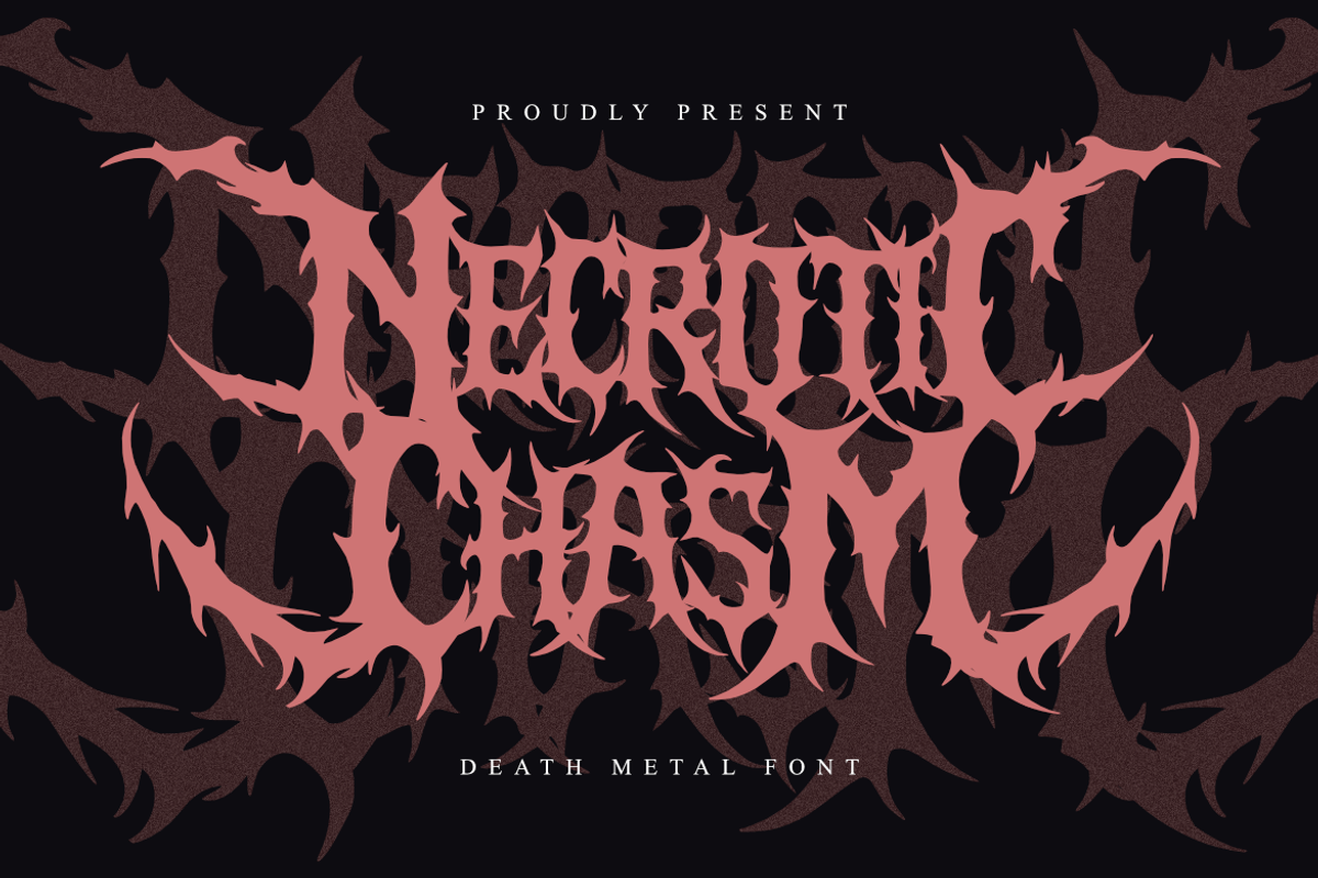 Necrotic Chasm | Brutal Death Metal, a Font by Masyafi Studio (Photo 1 of 9)