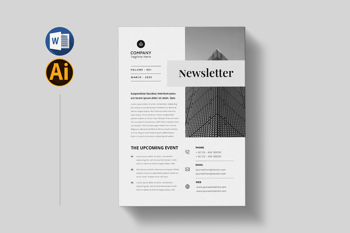 Newsletter Template | Word, a Flyer Template by Pixelpick (Photo 2 of 3)