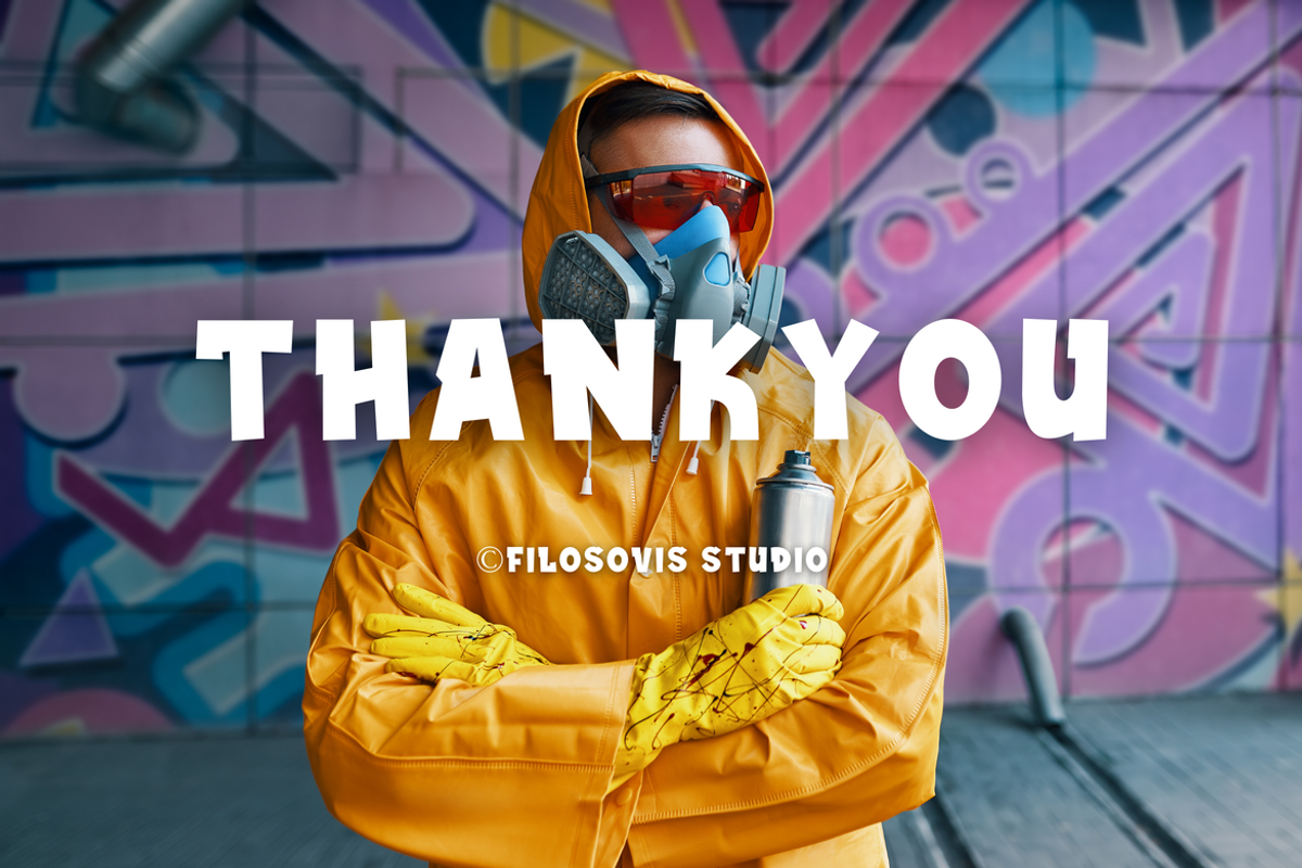 Hanupis | Graffiti Font, a Sans Serif Font by filosovis (Photo 5 of 5)
