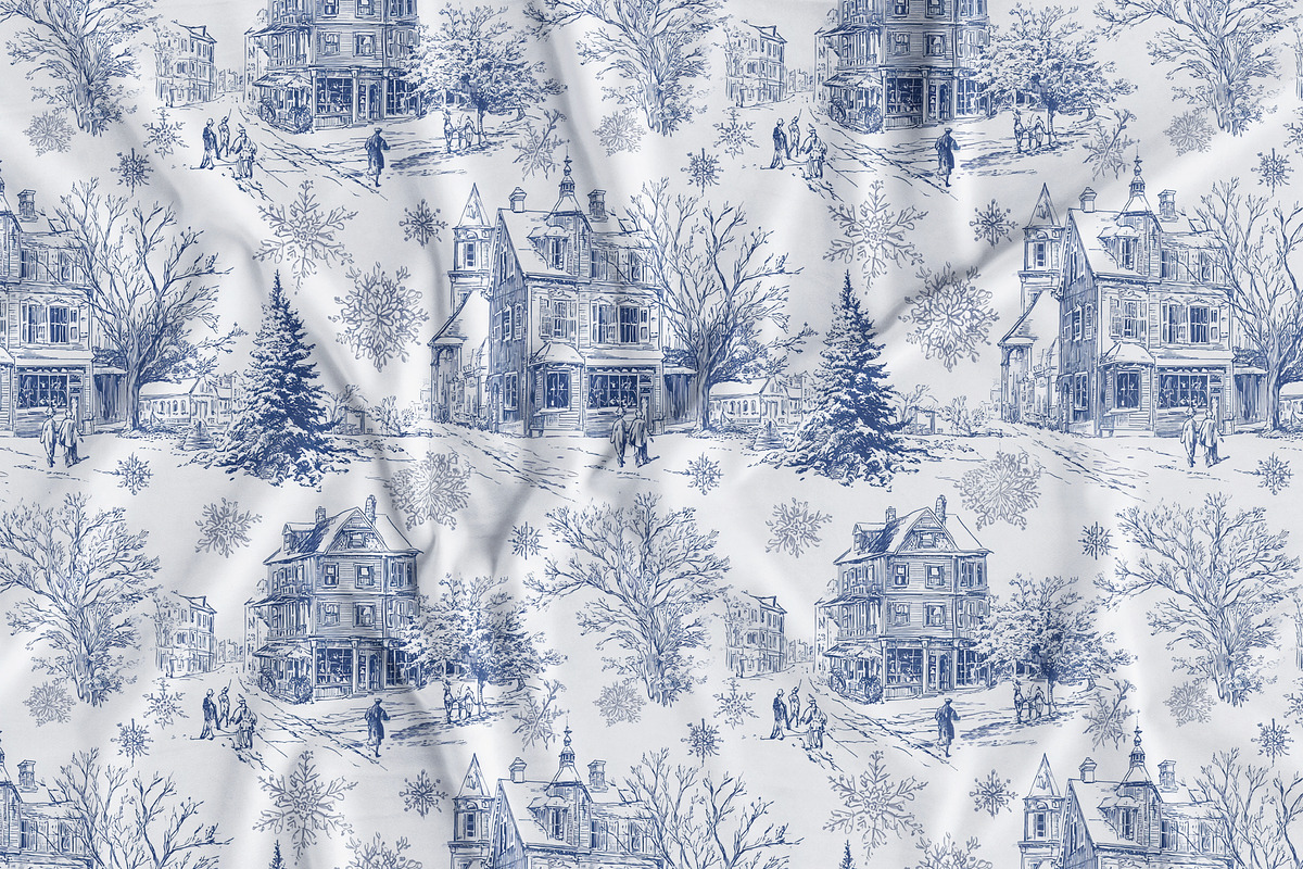 Christmas Toile Seamless Patterns, a Pattern Graphic by Olya Creative (Photo 14 of 21)