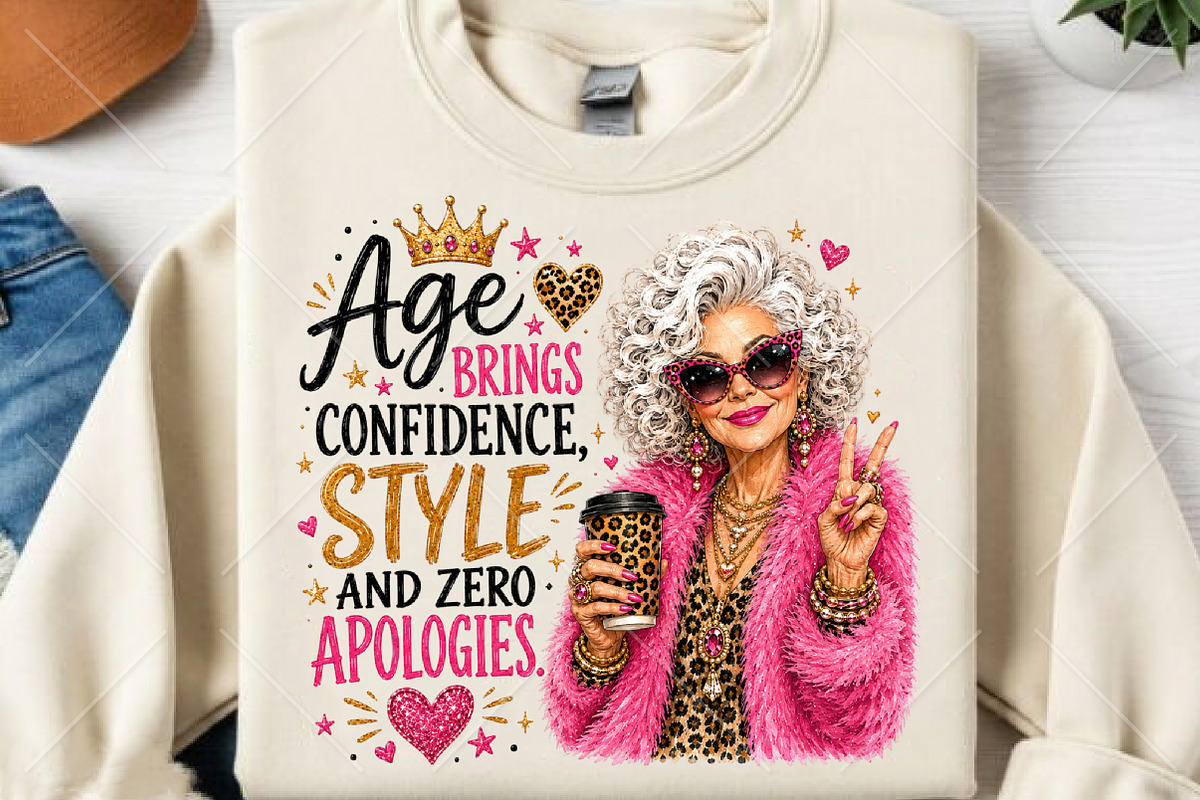 Age Brings Style Glam Grandma, a Seasonal Illustration by Canvas Craft (Photo 2 of 5)