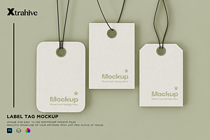 Three Hanging Tag Mockup, an Advertising Mockup by Xtrahive