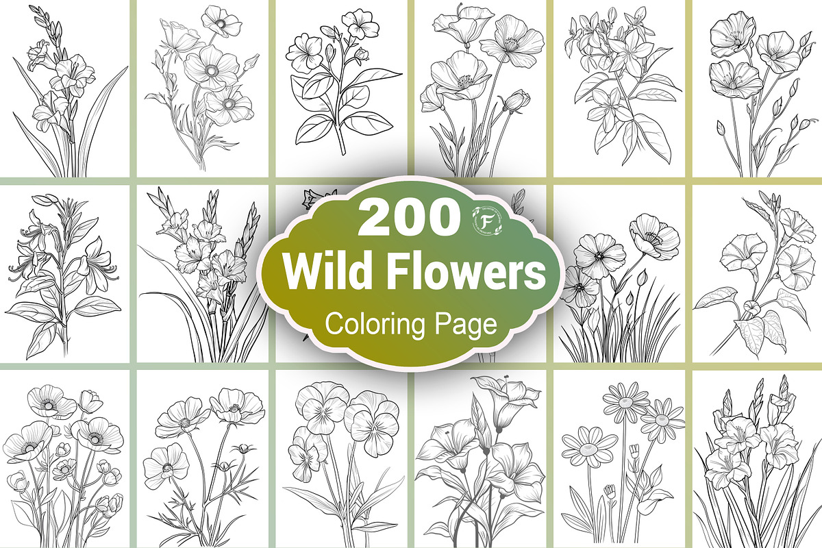 Wild Flowers Coloring Page, a Graphic by Forhadx5 (Photo 1 of 15)