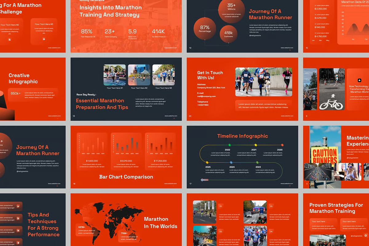 Marathon Sports Powerpoint, a Presentation Template by Fit-tee (Photo 2 of 2)