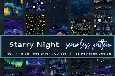 Seamless Starry Night Pattern