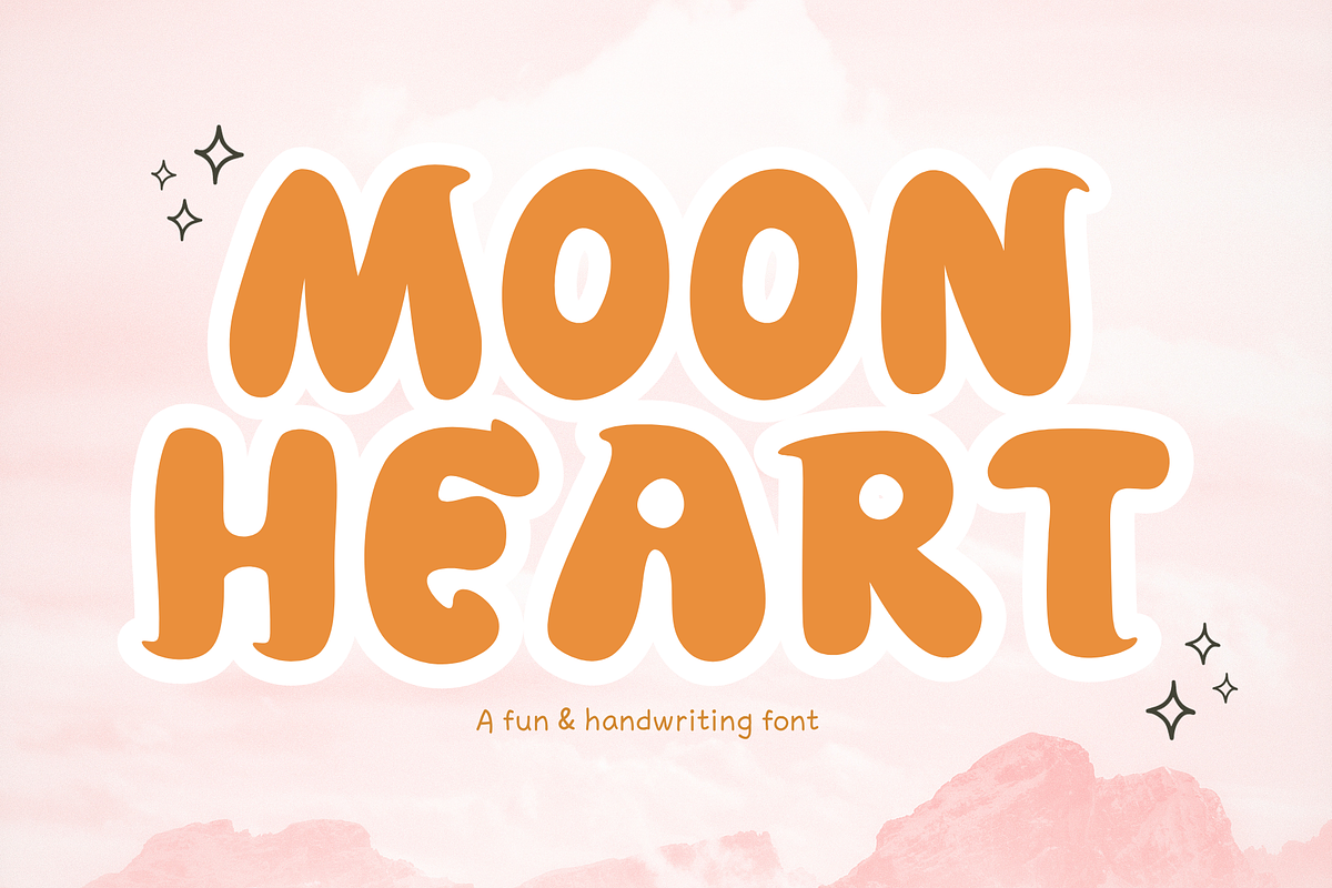 Moon heart font, a Handwritten Font by JJuta (Photo 1 of 5)