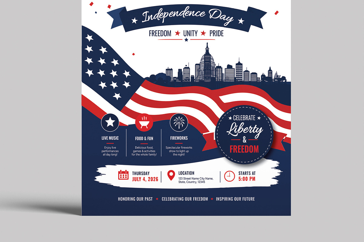 Fourth of July Celebration, a Flyer Template by MightyDesign (Photo 5 of 8)