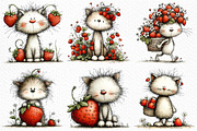 Strawberry Cat PNG Clipart, an Animal Illustration by Craft Nest (Thumbnail 5 of 5)
