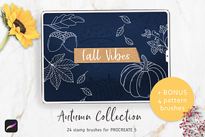 Autumn Procreate Stamp Brushes Kit