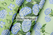 Hydrangea Watercolor Seamles Pattern, an Illustration by OlDm_Shop (Thumbnail 6 of 9)