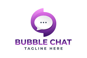 Colorful Bubble Chat Logo Template