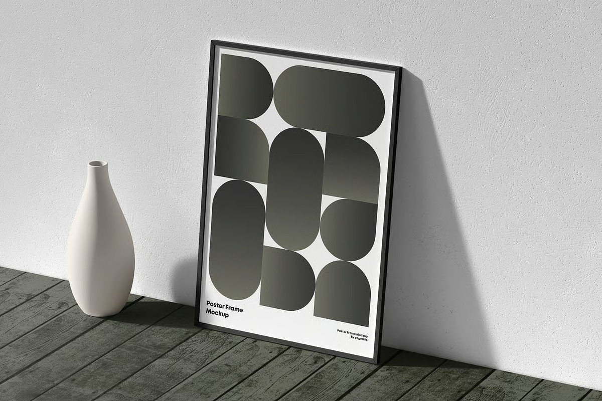 Poster Frame Mock-up, an Advertising Mockup by zippypixelstudio (Photo 9 of 16)