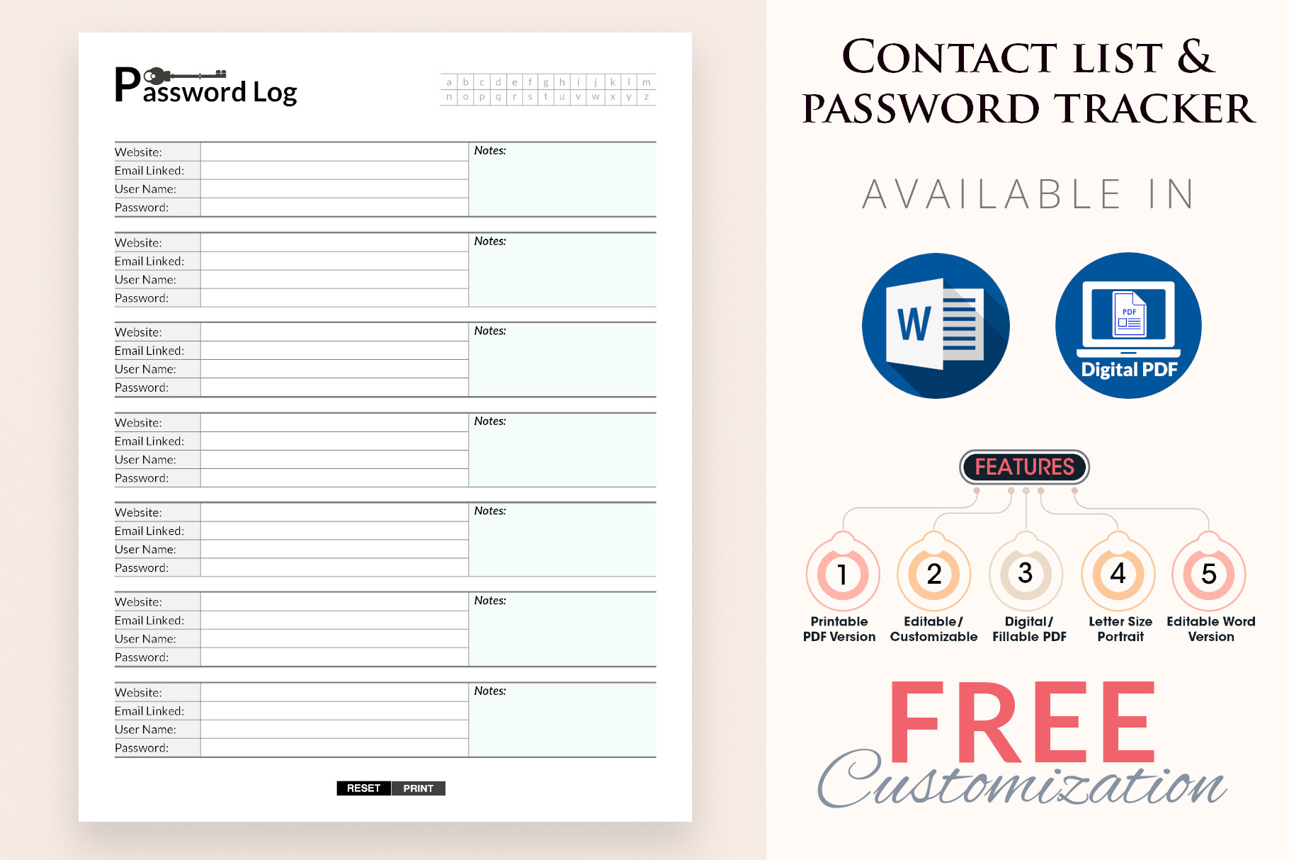Password and Contact list Tracker