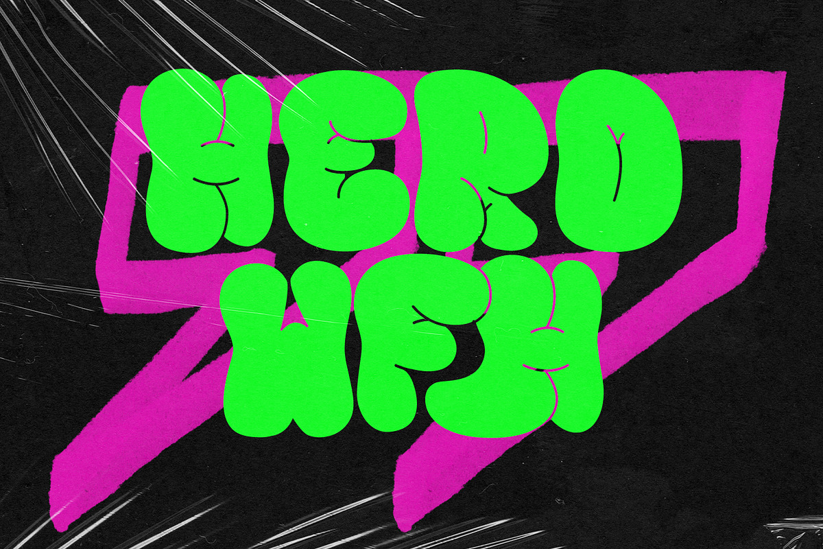 Asca Ayme Bubble Display Font, a Handwritten Font by Maulana Creative (Photo 2 of 5)