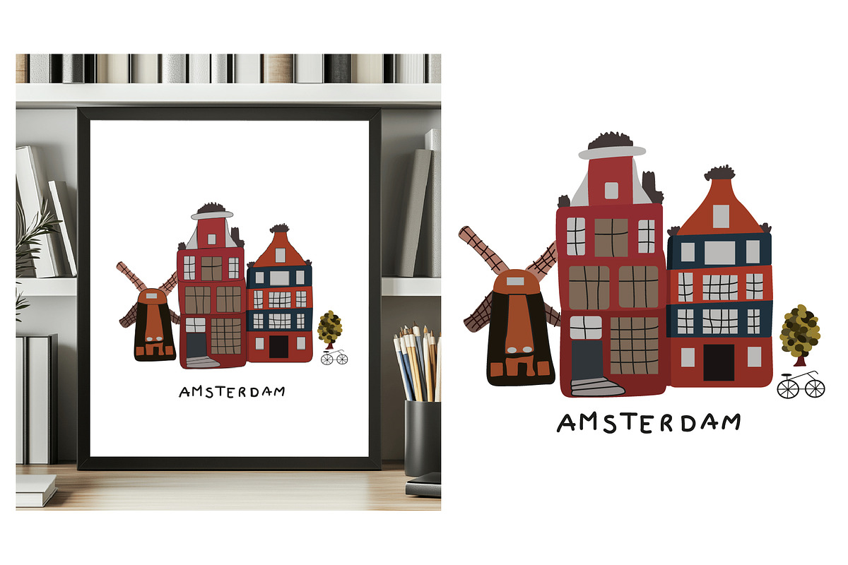 Vintage city buildings, an Object Illustration by Luamor (Photo 4 of 8)