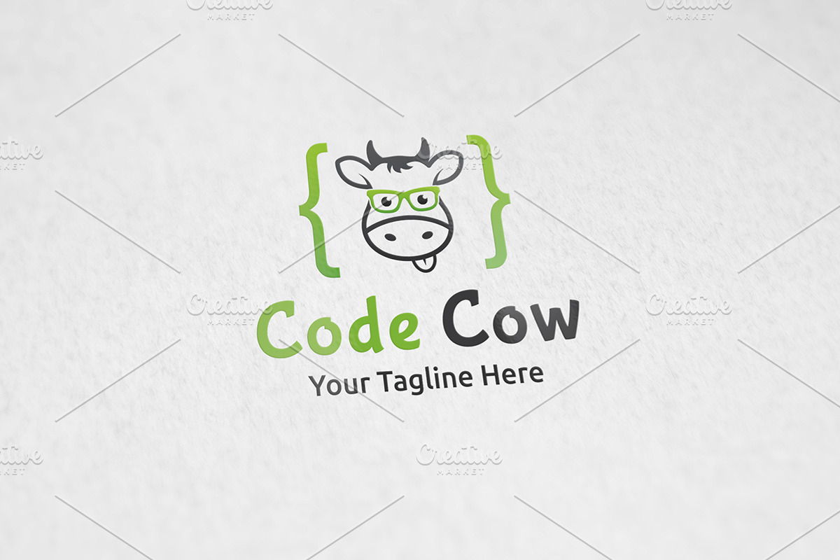Code Cow Logo, a Branding & Logo Template by Martin-Jamez