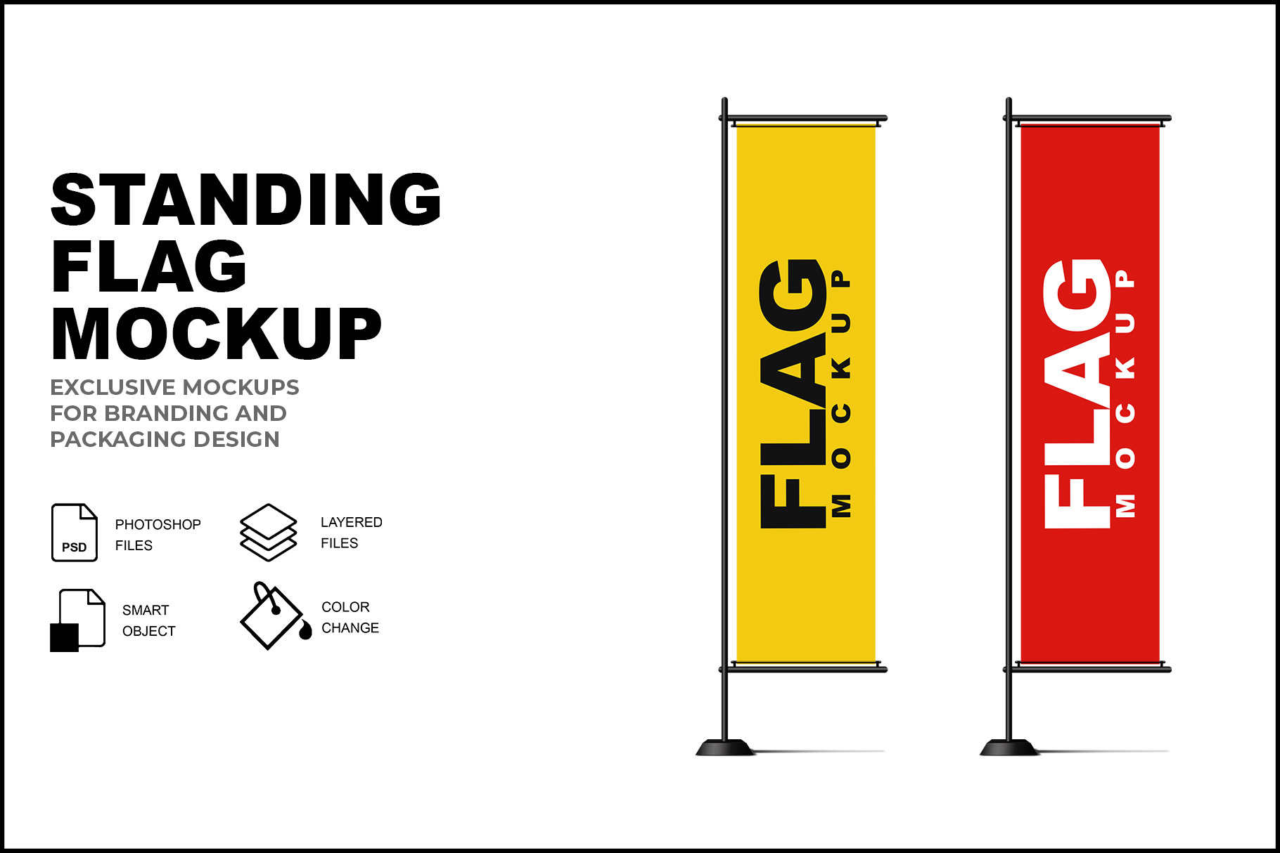 Standing Flag Mockup