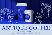Antique Coffee - Vector Line Art, an Illustration by Aidana Aidar (Thumbnail 1 of 10)