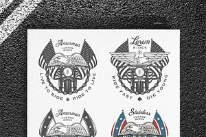 Vintage motorcycle emblems