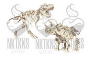 Dinosaur Skeleton Watercolor, an Animal Illustration by NKTKNS (Thumbnail 2 of 6)
