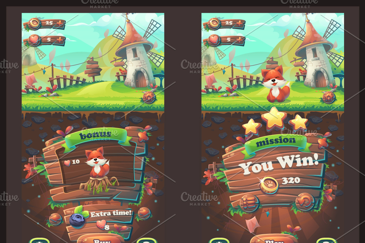 Feed the Fox GUI, an Illustration by Nearbirds (Photo 3 of 5)