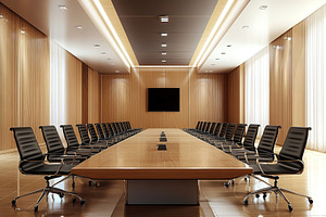 Conference room in modern business office, an Architecture Photo by AlyaAnd