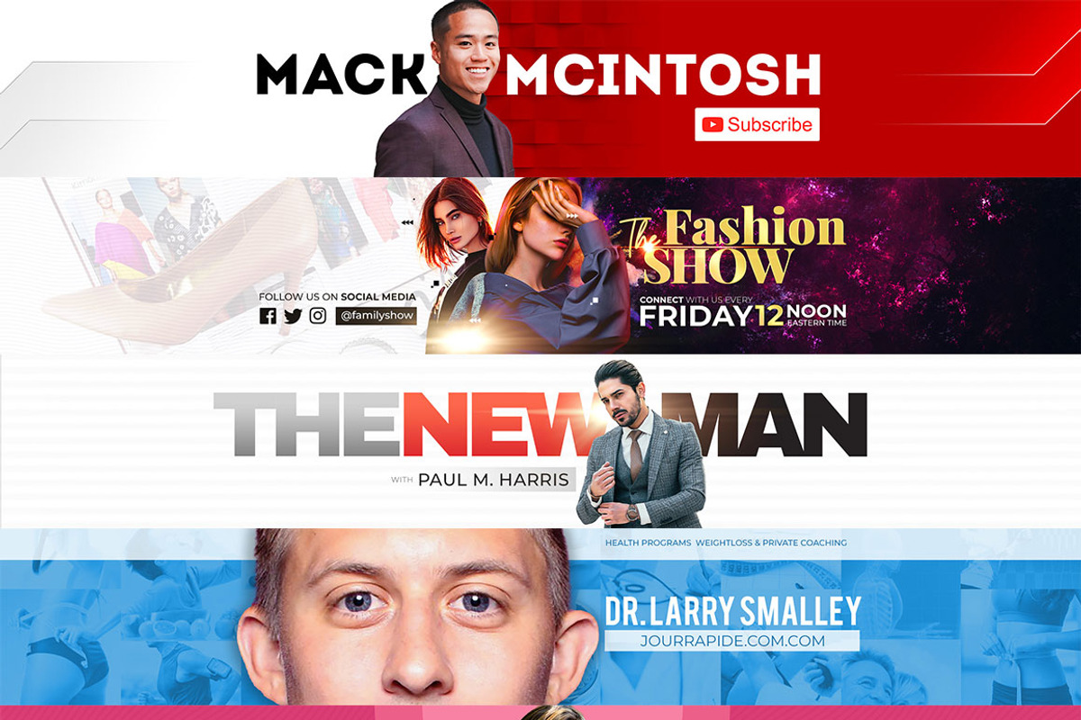YouTube Banners Bundle, a Social Media Template by BitByChip (Photo 1 of 2)