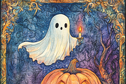 Spooky Cute Ghost, a Background Graphic by Printable Treasure (Thumbnail 4 of 8)