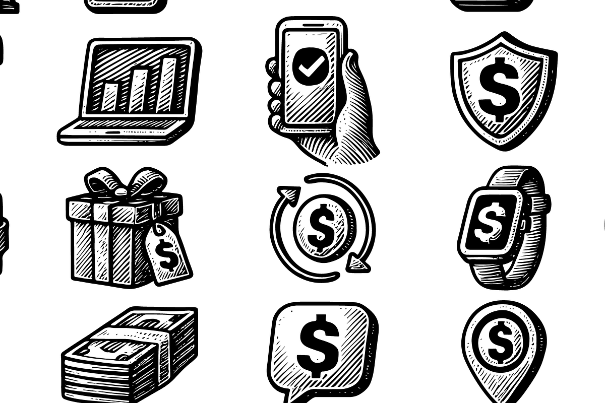 Vintage Finance Banking Icons Set, an Object Graphic by RT Studio (Photo 2 of 4)