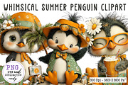 Whimsical Summer Penguin Clipart PNG, an Illustration by CreationArt (Thumbnail 1 of 7)