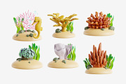 Coral 3D Icon Set, an Object 3D Model by Eklip Studio (Thumbnail 3 of 3)