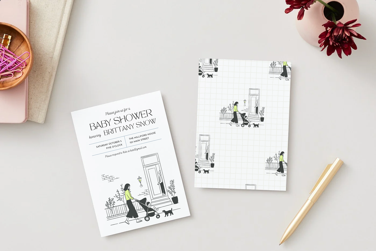 Modern Baby Shower Invitation, an Invitation Template by Bend Brand Design (Photo 2 of 6)