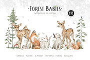 Forest Babies. Wild Animals clipart, an Animal Illustration by Kreker Kate (Thumbnail 1 of 12)