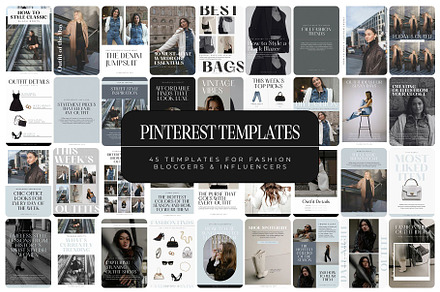 Fashion Blogger Pinterest Templates, a Social Media Template by Blush Created