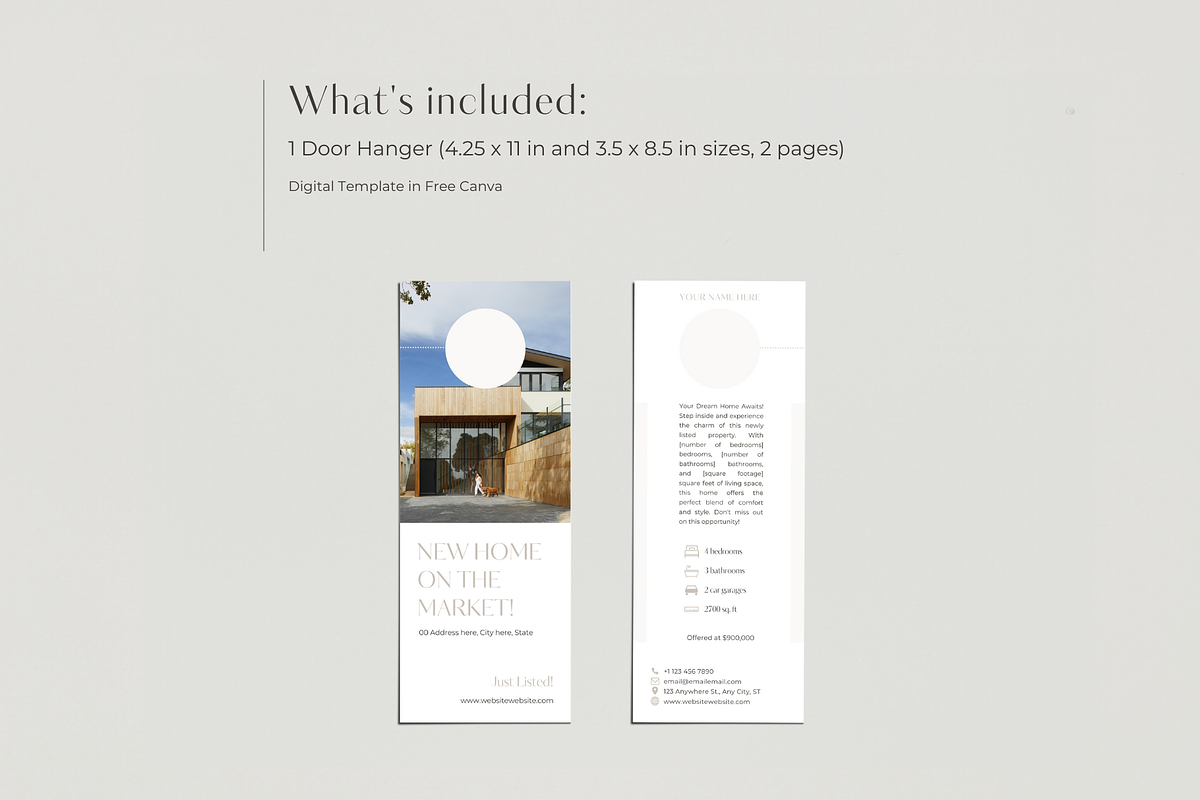 Real Estate Door Hanger Just Listed, a Marketing Template by EstateElements (Photo 2 of 10)