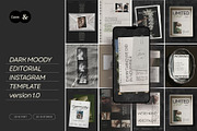 Dark Editorial Social Media Template, a Social Media Template by And Done Studio (Thumbnail 1 of 8)