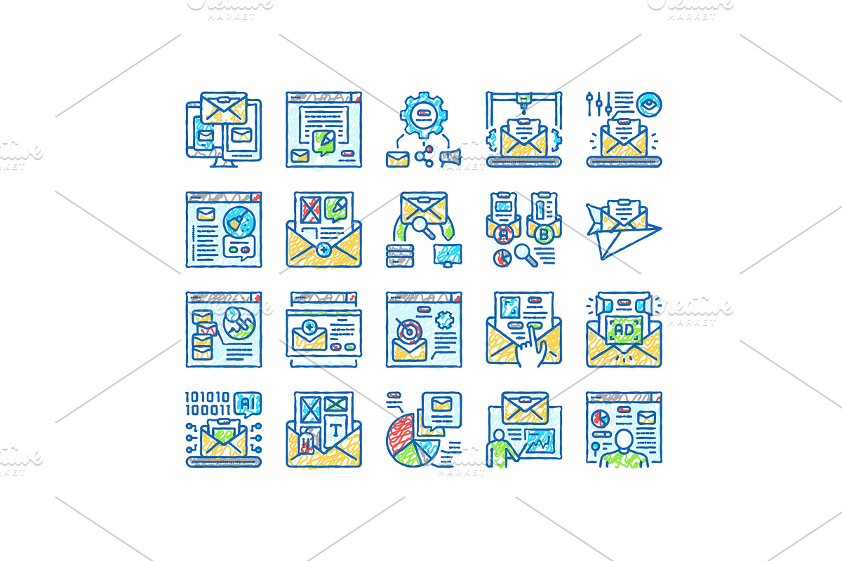 email marketing internet web icons, an Object Illustration by pikepicture