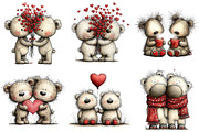 Cute Valentine Bears in Love PNG, an Illustration by Craft Nest (Thumbnail 4 of 7)