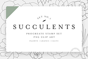Succulent Procreate Stamps + PNG, a Brush Add-On by SorrDesign (Thumbnail 1 of 5)